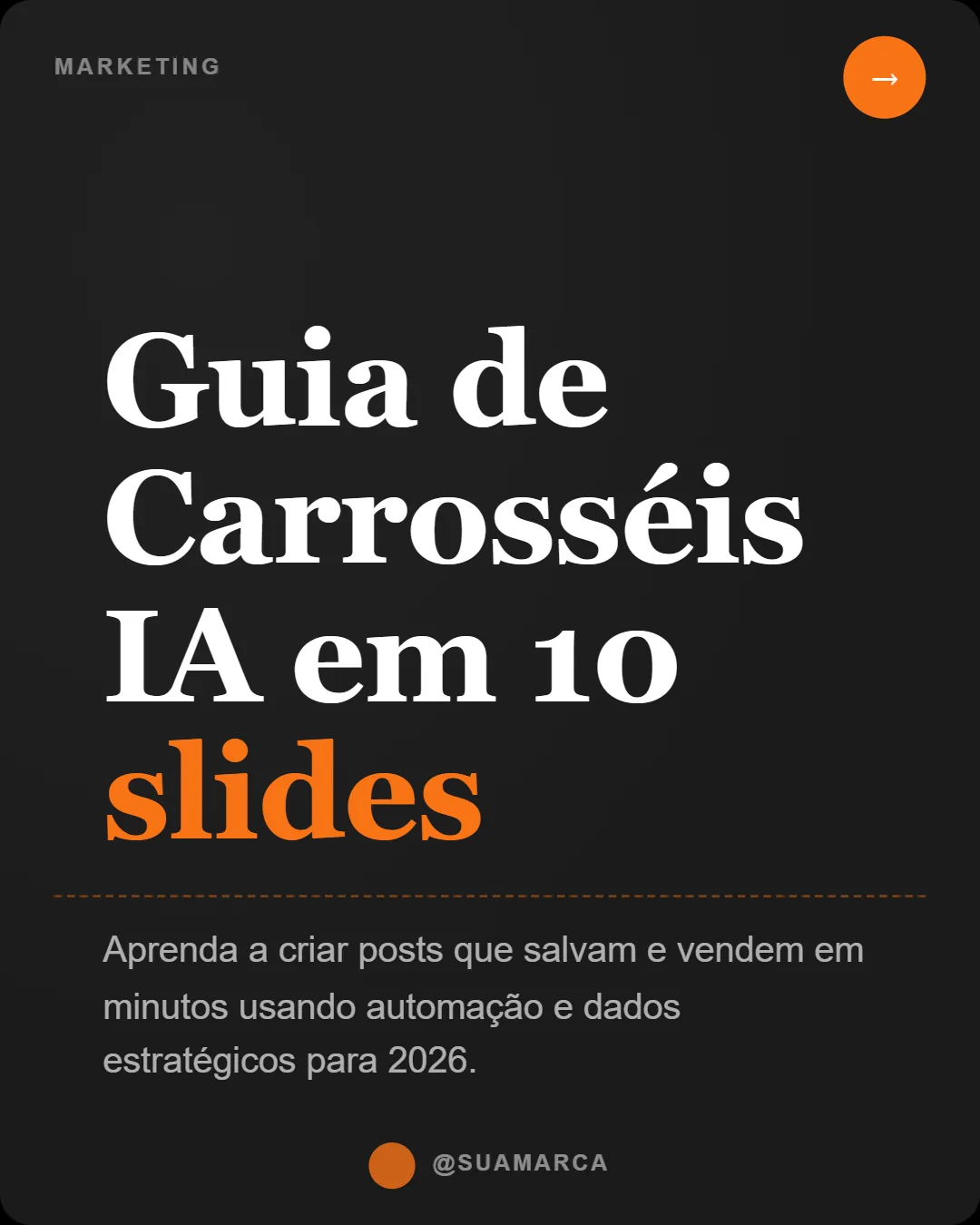 Capa do modelo Editorial escuro