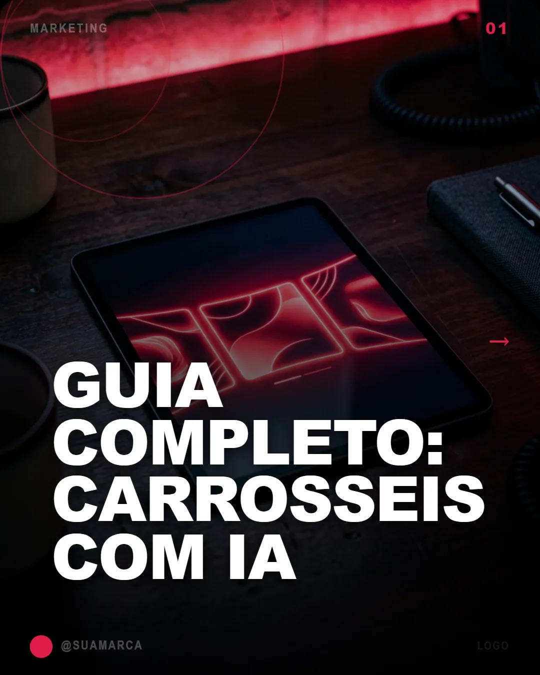 Capa do modelo Neon vermelho