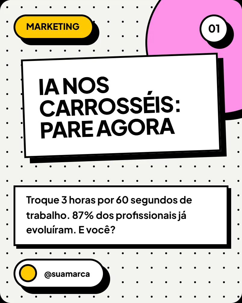 Exemplo de carrossel no design neo brutalista