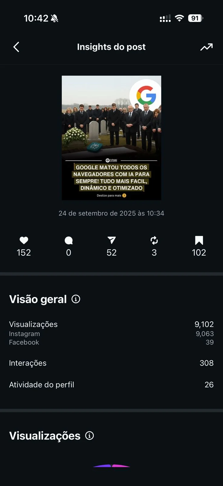Print complementar de resultados reais no Instagram com a Fábrica