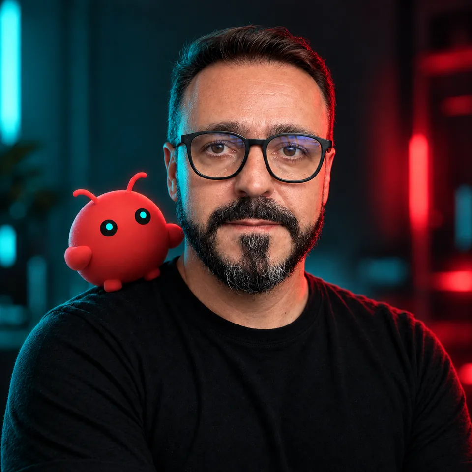 Thiago Caliman com o mascote do OpenClaw